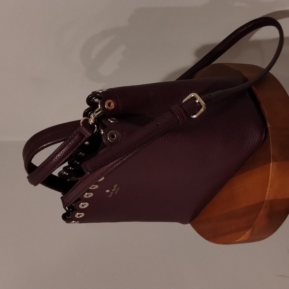 Kate Spade Crossbody Leather Bag Plum - Janell Paloma Purse - Picture 8 of 17